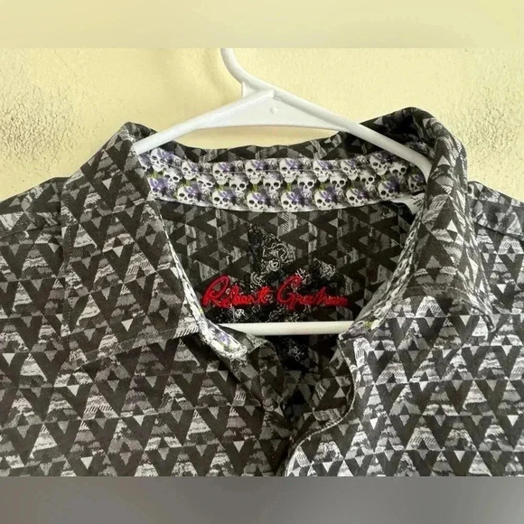Robert Graham Button Down Shirt Flip Cuff Size L - Picture 7 of 10